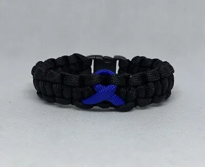 Bowel Cancer Awareness Ribbon Paracord Bracelet **PLEASE SPECIFY WRIST SIZE** • £5.99
