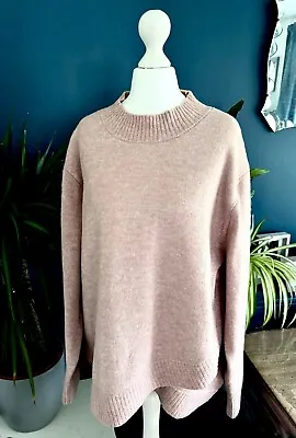 H&M Mama Nursing Soft Pink/Beige Knit Jumper Wool Blend Size XL • £18