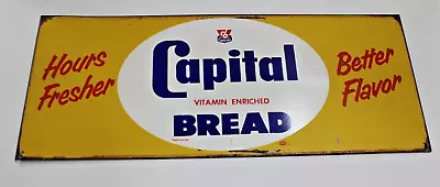 Vintage Rare Piece Capital Bread Vitamin Enriched Advertising Sign 9.5 X23.5  • $84.99