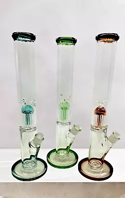 16'' Heavy Thick Glass Bong Water Pipe Dome Percolator Hookah With Bowl (283) • $36.99