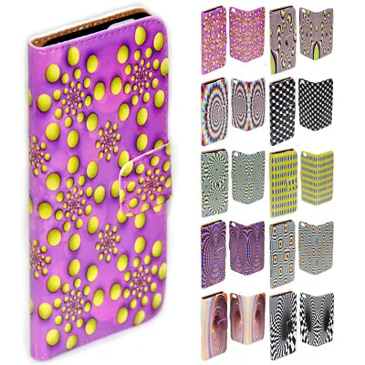 For Sony Xperia Series - Optical Illusion Print Wallet Mobile Phone Case Cover • $13.98