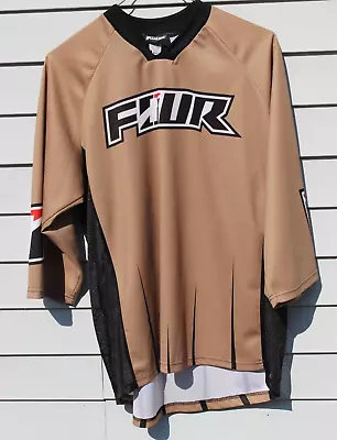 Four Motocross MX BMX Racing Rider Supercross Motorcycle Jersey Sz Large Tan VTG • $27.99