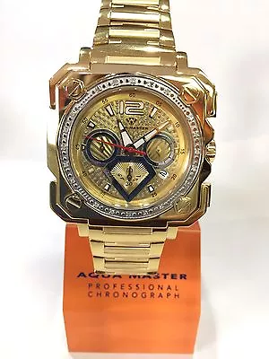 Men Aqua Master Jojo Jojino Joe Rodeo Yellow Metal Band 45mm Diamond Watch W#355 • $199