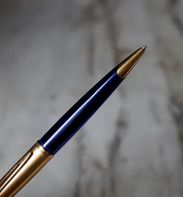 Gorgeous Ballpoint Pen Waterman Edson IN Resin Blue - Cap Pl. Gold 18 Carat • $697.39