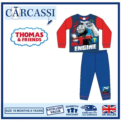 £7.49 • Buy Kids Thomas Pyjamas Childrens Boys Blue Red PJs Age 18 Months- 5 Years