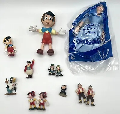 Vintage Pinocchio Figures Lot + 9 Marx Disney Miniatures Disneykins Geppetto Etc • $40