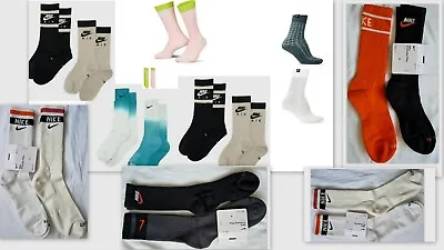 Nike 2 Pack Mens/Junior Crew Socks 100% Genuine Nike Pair SIZE 2-5-5 8- 8-11 -14 • £12.99