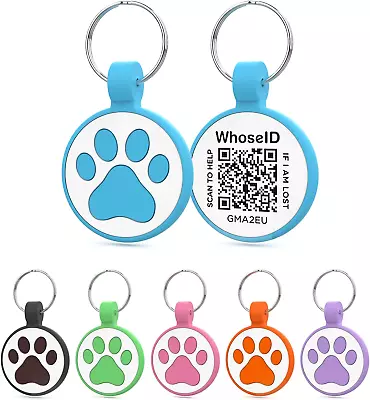 QR Code Dog Tag Silicone Personalized - Scan For Location 1.25  Blue • $7.49