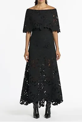 Carla Zampatti Botanic Lace Off Shoulder Gown • $650