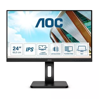 AOC P2 Q24P2Q LED Display 60.5 Cm (23.8 ) 2560 X 1440 Pixels Quad HD Black • $273.50