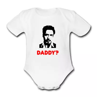 ROBERT DOWNEY JR Babygrow Baby Vest Grow Bodysuit DADDY FILM F • £9.99