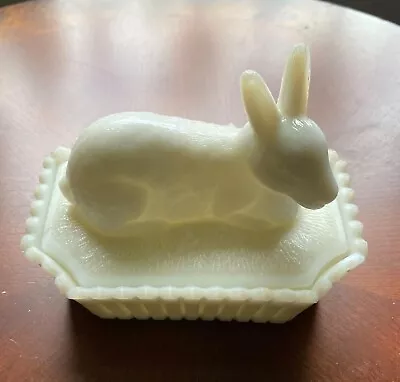 Vintage Westmoreland White Milk Glass Bunny Rabbit Lidded Covered Dish Numbered • $19.75