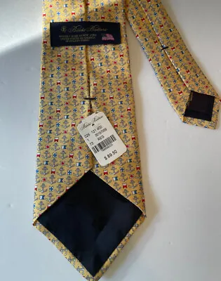 BROOKS BROTHERS YELLOW Anchors Sailing Flags SILK NECKTIE NWT • $24.99