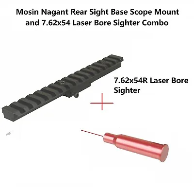 Mosin Nagant Scope Weaver Mount For Rear Sight Base + 7.62x54R Laser Bore Sight • $19.99