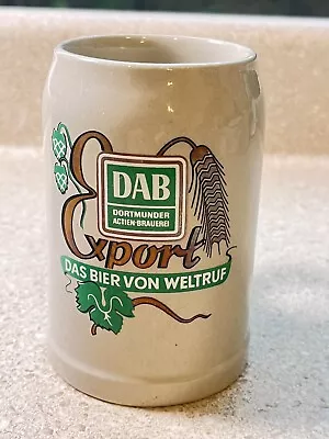E769EE~ Vintage  Stoneware Ceramic Beer Mug DAB DAS BIER VON WELTRUF Dortmunder • $9.99