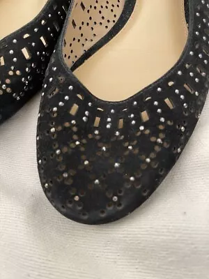 Antonio Melani Black Sequin Laser Cut Out Flats /Shoes 5 1/2 • $14.50
