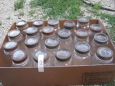 20 PcClear Glass Ball Mason Kerr Mason Atlas Drey Genuine Round Quart Fruit Jars • $120