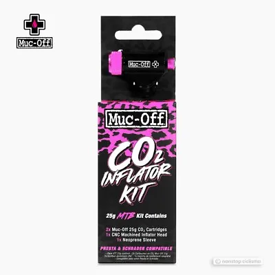 Muc-Off CO2 MTB INFLATOR KIT Schrader/Presta Valve W/25g Cartridges • $34.99