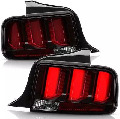 Ford 05-09 Mustang Black LED W/Red Tube Bar Sequential Turn Signal Tail Lights • $342.48