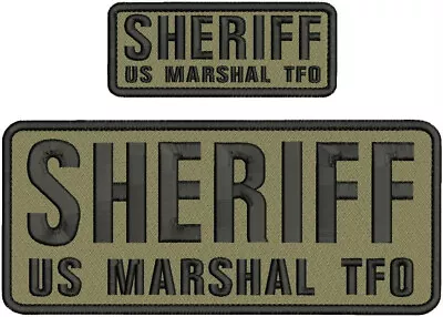 Sheriff Us Marshal Tfo Emb Patch 4x10 And 2x5 Hook On Backcoyote Tan Black • $16.75