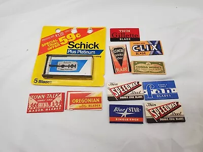 Vintage Razor Blade Lot (11) Schick Speedway Fan Gillette More ~ See Photo • $7.99