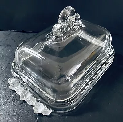 Mikasa Walther Crystal Covered Butter   Dish Satin Rose Rectangular W.Germany • $24.90