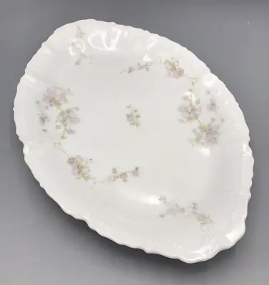 MZ Austria Habsburg China Porcelain Serving Tray Lavender Flowers Vintage • $19