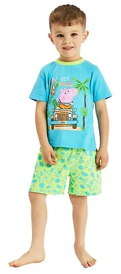 £11.95 • Buy Boys Peppa Pig Short Pyjamas Safari George Pig Pyjamas PJs 12 Mths-6 Yrs