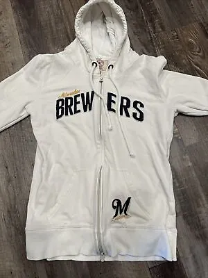 Milwaukee Brewers 47 Brand White Retro Zip Up Hoodie • $8.99