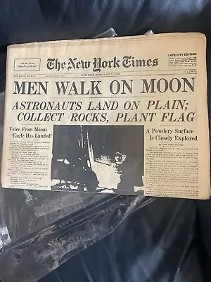 The New York Times Monday July 21 1969 Late City Edition Men Walk On Moon • $80