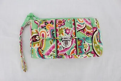 Vera Bradley Purse Push Lock Wristlet Wallet Phone Caddy Clutch Tutti Frutti • $10.80