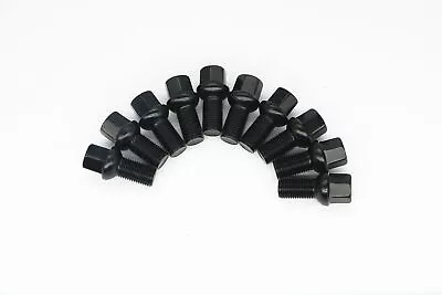 10 Black M14x1.5 Ball Seat Lug Bolts Nuts 45mm Shank For Audi VW Mercedes Benz • $25.99