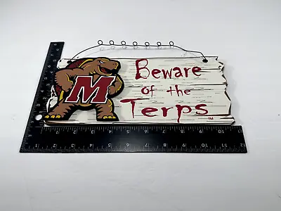 Maryland Terrapins  Beware Of The Terps  Raised Logo Sign Shelia’s Collectibles • $15