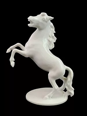 AK KAISER Rearing Horse Stallion White Bisque Porcelain Made In W. Germany EUC • $80