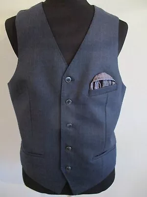 NEW Hart Shaffner Marx Size Large Blue With Brown Pinstripe 100% Wool Vest $125 • $29.99