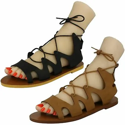 Ladies Spot On Lace Sandals Gladiator Style • £4.99
