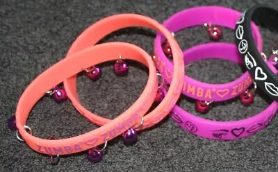 Zumba Jingly/plain 'zumba Has My Heart' Wristband Bracelet Duo - Brand New • £4.75