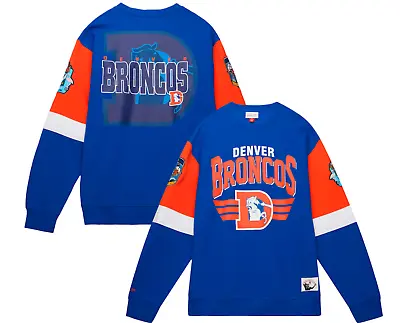 Denver Broncos Mitchell & Ness Gridiron Classics Allover 3.0 Pullover Sweatshirt • $55