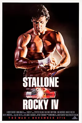 Rocky IV 4 Movie Poster Sylvester Stallone Dolph Lundgren Carl Weathers • $15