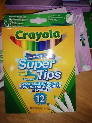 Crayola 12 Supertips Washable Markers 58-7509 • £5.99