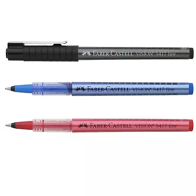 Faber-Castell Vision 5417 Liquid Ink Rollerball Pen - Fine Nib - 3 Colours • £2.69