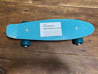 17  Mini Cruiser Skateboard Plastic Deck Penny Style Up To 110 Lbs Turquoise • $8.95