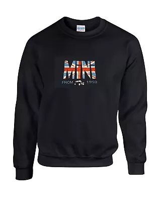 Retro Union Jack Classic Mini Cooper Car Design Sweatshirt UK Stock Free P&P • £18.99