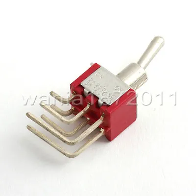 5× Mini Toggle Switch Right Angle DPDT 2 Position ON-ON Silver Alloy Contact • $5.25