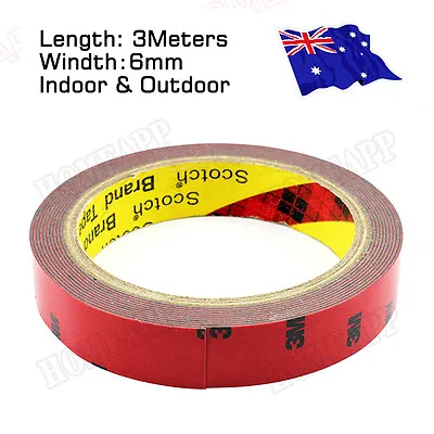 3M Genuine Double Face Sided Tape (Automotive Grade) 6mm 3 Meters For Visor • $5.54