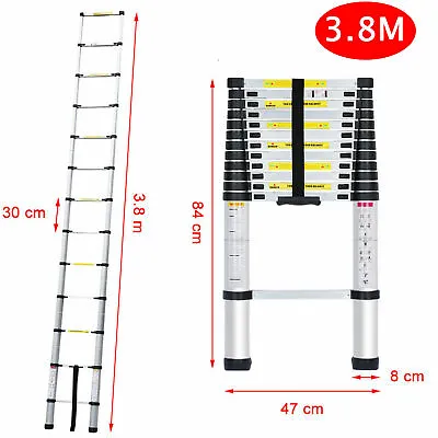 8.5FT-16.5FT Multipurpose Aluminum Ladder Fold Extend Telescopic Garden Tool USA • $85.92