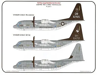 Flying Leathernecks Decals 1/48 LOCKHEED KC-130J HERCULES U.S. Marine Corps • $14.99