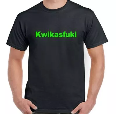 Kawasaki T-Shirt Kwikasfuki Mens Funny Biker Motorbike Ninja Sports Bike Racing • £10.99