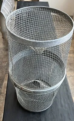 Vintage Galvanized Wire Mesh Minnow  Fish Trap Fishing Bait Primitive Rustic • $29.95