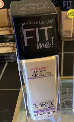 MAYBELLINE Fit Me Foundation DEWY+SMOOTH SPF-18 1Oz -      220 NATURAL BIEGE • $7.89